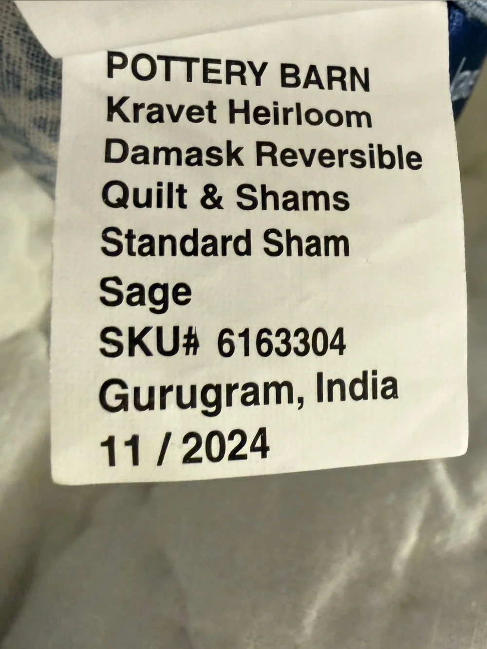 Kravet Heirloom Damask Reversible Quilted sham standard set of 2